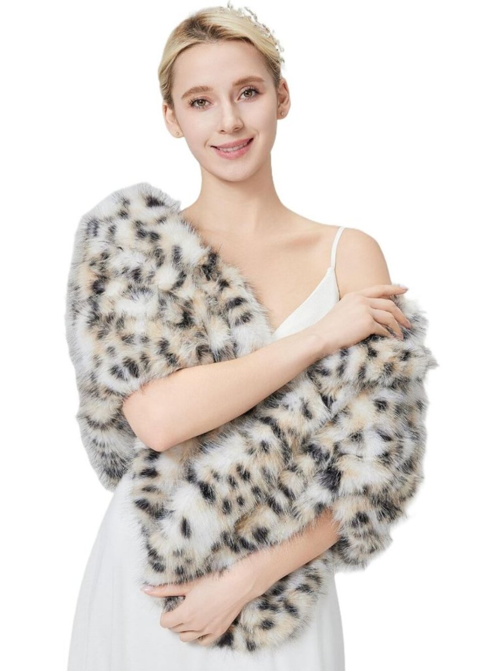 Cozy Women's Faux Fur Shawl Wrap - Soft Warm Cape Stole for Chic Layering